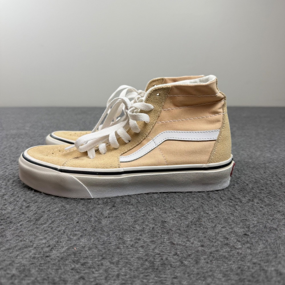 Vans Sk8-Hi Sneakers Women's 7 Peach Tan Suede Canvas High Top Skate Shoes